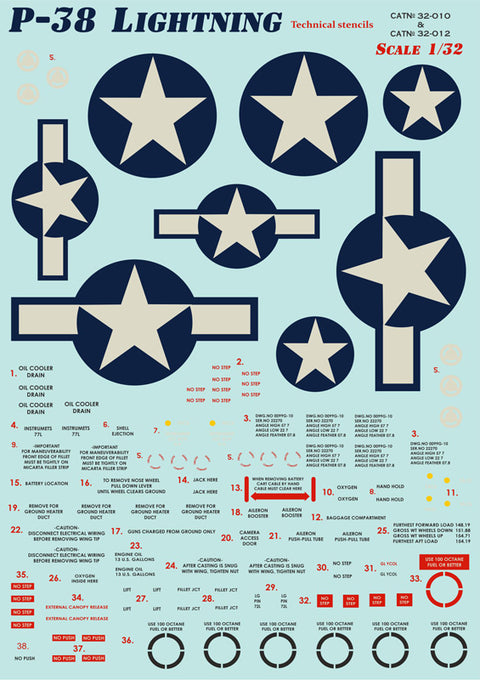 Print Scale 32-010 1/32 P-38 Lightning Part 2 32-010 Scale 1/32
