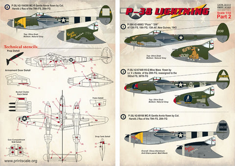 Print Scale 32-010 1/32 P-38 Lightning Part 2 32-010 Scale 1/32