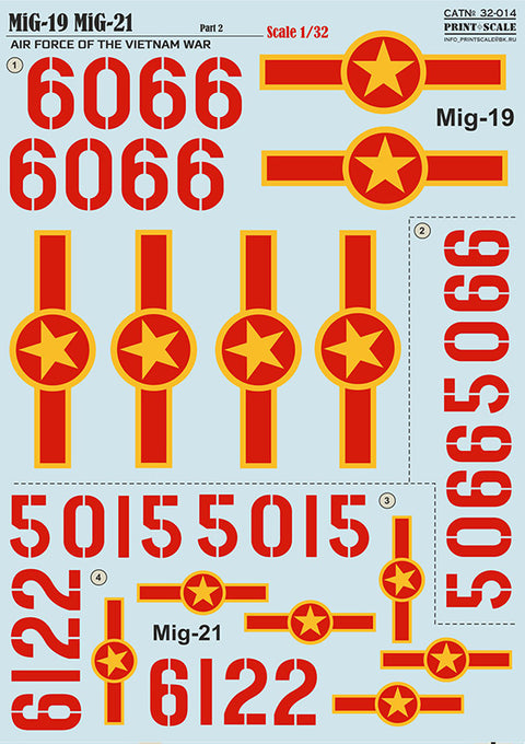 Print Scale 32-014 1/32 MiG-19 MiG-21 Air Force of the Vietnam War Part 2 32-014 Scale 1/32