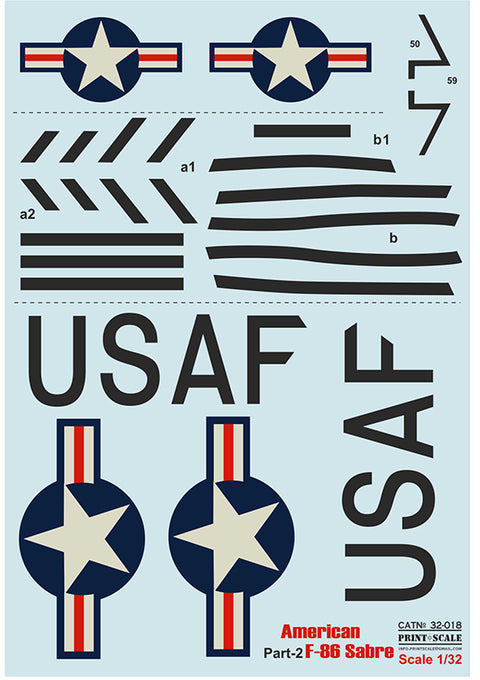 Print Scale 32-018 1/32 American F-86 Sabre Part 2 32-018 Scale 1/32