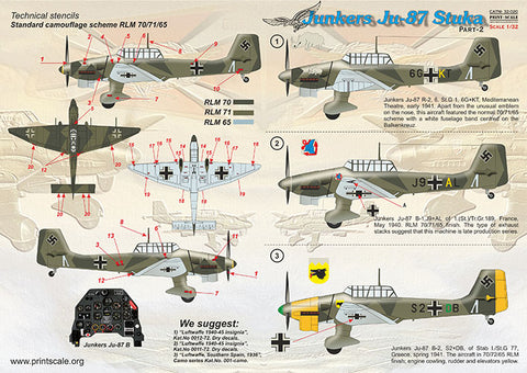 Print Scale 32-020 1/32 Junkers Ju-87 Part 2 32-020 Scale 1/32