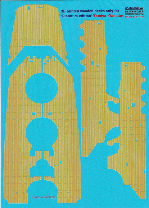 Print Scale 3D350-003 1/350 3D printed wooden decks for "Platinum edition" Tamiya "Yamato"