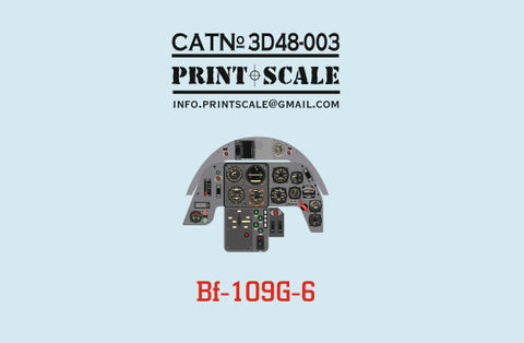 Print Scale 3D48-003 1/48 BF 109G-6 Instrument Panel 3D48-003 1/48