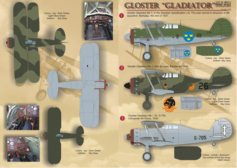 Print Scale 48-011 1/48 Gloster Gladiator Mk.I & Mk.II  Scale 1/48