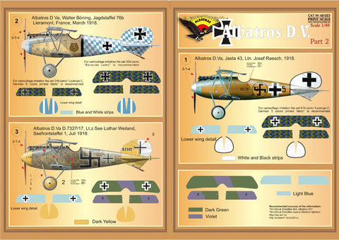 Print Scale 48-023 1/48 Albatros D.V. Part 2