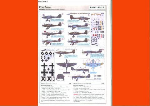 Print Scale 48-032 1/48 Junkers Ju-87 Stuka The complete set 2 leaf.