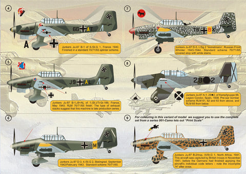 Print Scale 48-032 1/48 Junkers Ju-87 Stuka The complete set 2 leaf.