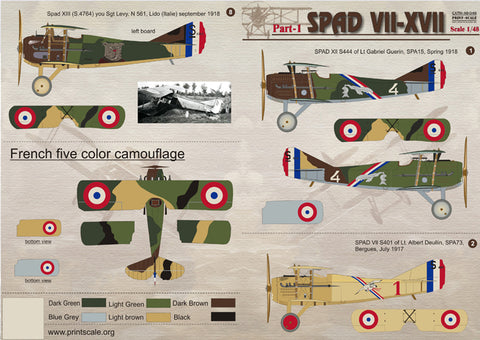 Print Scale 48-046 1/48 Spad VII-XVII Part 1