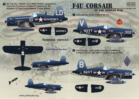 Print Scale 48-054 1/48 F4U Corsaur Of The Korean War