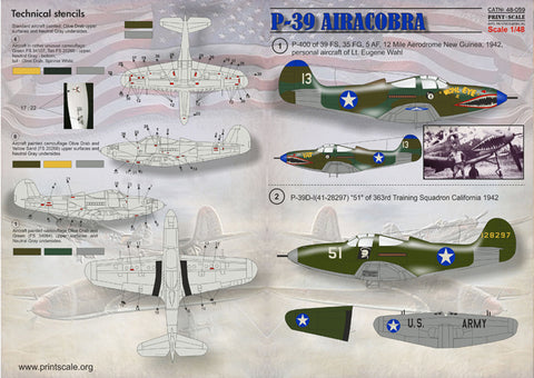 Print Scale 48-059 1/48 Р-39 Airacobra