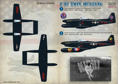 Print Scale 48-064 1/48 F-82 Twin Mustang 48-064 Scale 1/48