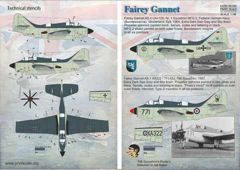 Print Scale 48-069 1/48 Fairey Gannet