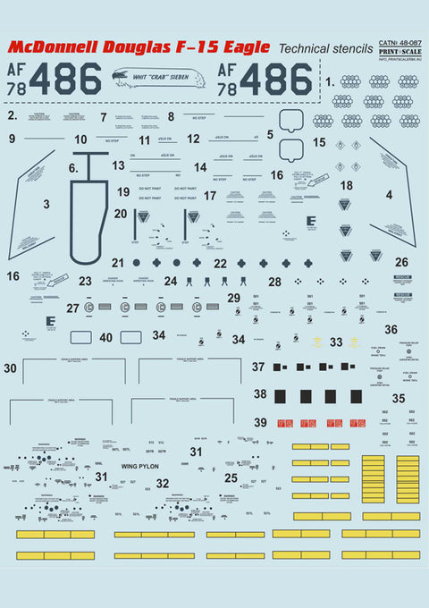 Print Scale 48-087 1/48 McDonnell Douglas F-15 Eagle The complete set 2 leaf