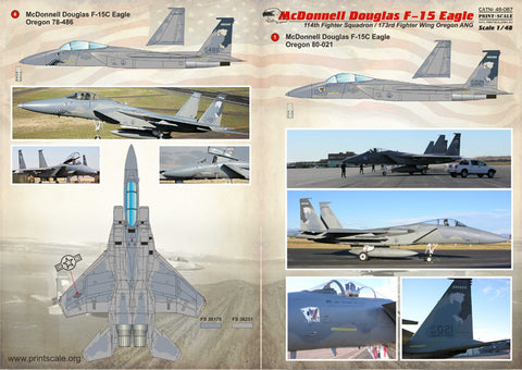 Print Scale 48-087 1/48 McDonnell Douglas F-15 Eagle The complete set 2 leaf