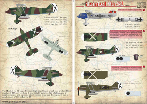 Print Scale 48-092 1/48 Heinkel He-51 Part 1