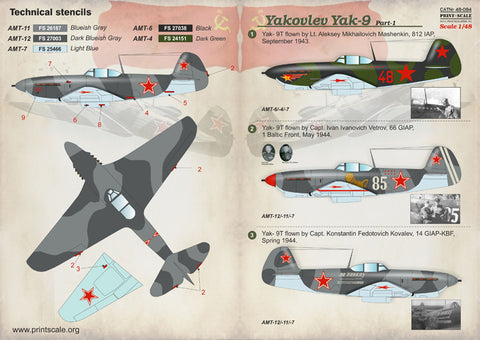 Print Scale 48-094 1/48 Yakovlev Yak-9K Part 1