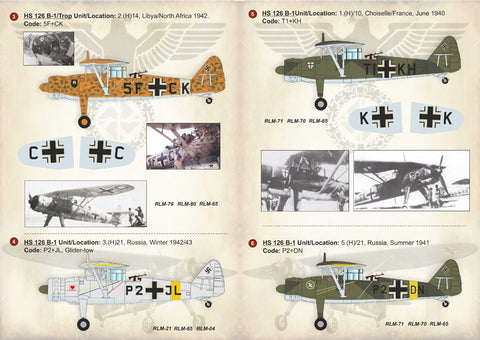 Print Scale 48-099 1/48 Henschel Hs-126 The complete set 1,5 leaf
