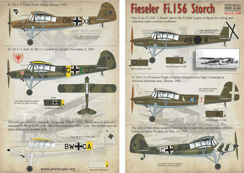 Print Scale 48-101 1/48 Fieseler Fi.156