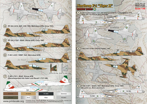 Print Scale 48-114 1/48 Northrop F5 "Tiger II" Iranian Tigers Part 2