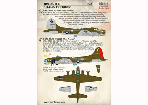 Print Scale 48-115 1/48 Boeing B-17 Flying Fortress Part 1