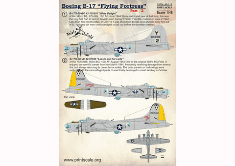 Print Scale 48-116 1/48 Boeing B-17 Flying Fortress Part 2