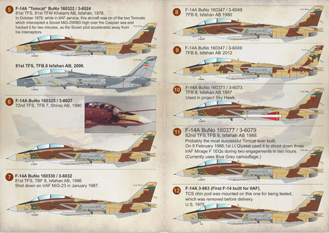 Print Scale 48-117 1/48 Iranian Tomcat F-14  The complete set 2 leaf