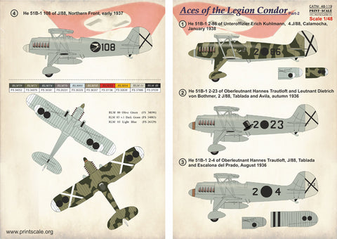 Print Scale 48-119 1/48 Aces of Legion Condor Part 2