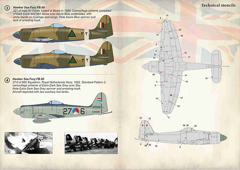 Print Scale 48-142 1/48 Hawker Sea Fury Part 2   The complete set 1,5 leaf