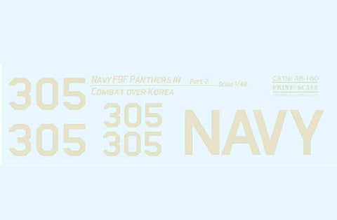 Print Scale 48-160 1/48 Navy F9F-2 -3 Panthers in Combat over Korea Part 2, 1,5 sheets