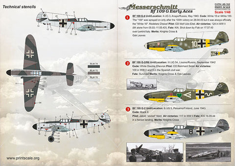 Print Scale 48-162 1/48 BF 109 G High Altitude Aces