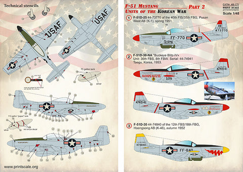 Print Scale 48-171 1/48 F-51 Mustang. Units of the Korean War. Part 2