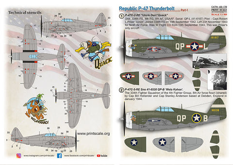 Print Scale 48-178 1/48 Republic Thunderbolt P-47 Part 1 (C-2, C-5)
