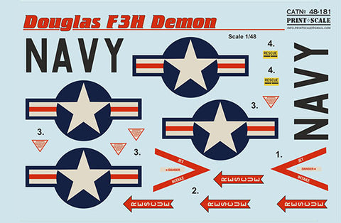 Print Scale 48-181 1/48 Douglas F3F Demon Part 1 The complete set 2 leaf