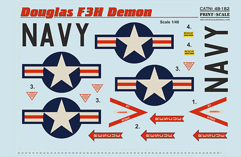 Print Scale 48-182 1/48 Douglas F3F Demon Part 2 The complete set 2 leaf