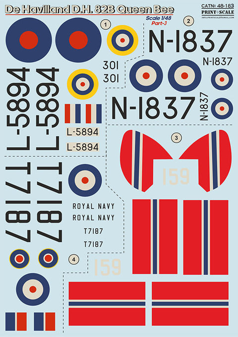 Print Scale 48-183 1/48 De Havilland D.H.82b Queen Bee