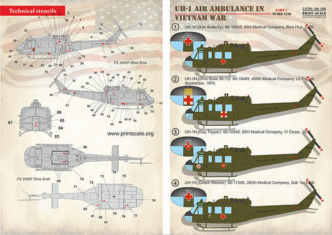 Print Scale 48-185 1/48 UH-1 Air Ambulance in Vietnam War Part 1
