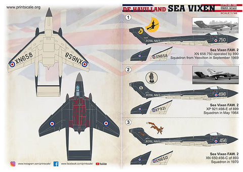 Print Scale 48-188 1/48 De Havilland Sea Vixen The complete set 2 leaf