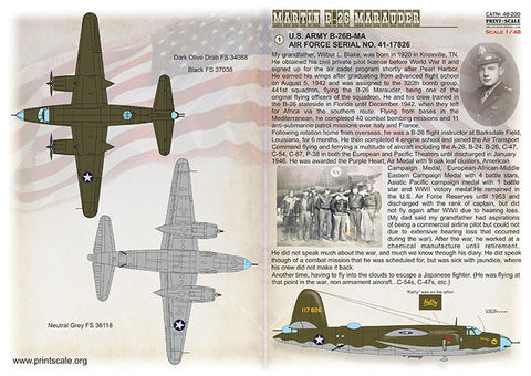 Print Scale 48-200 1/48 Martin Marauder B-26B-MA