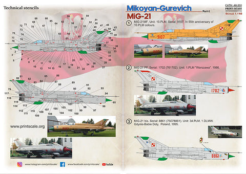 Print Scale 48-201 1/48 MiG-21 Polish Air Force  Part 1