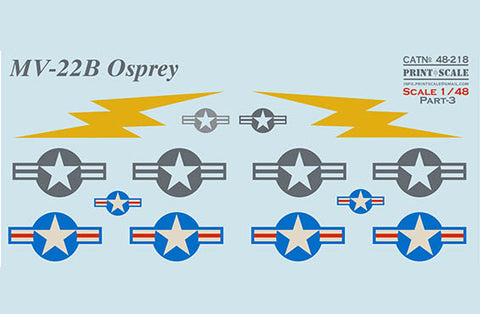 Print Scale 48-218 1/48 MV-22B Osprey Part 3 The complete set 1,5 leaf