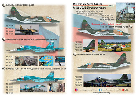 Print Scale 48-219 1/48 Russian Air Forces Losses in the 2022 Ukraine Invasion  Part 1