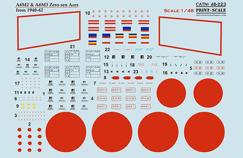 Print Scale 48-223 1/48 A6M Zero-Sen Aces   Part 1 The complete set 1,5 leaf