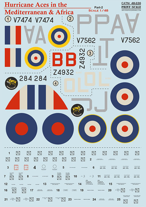 Print Scale 48-226 1/48 Hurricane Aces of the MTO and Africa   Part 2