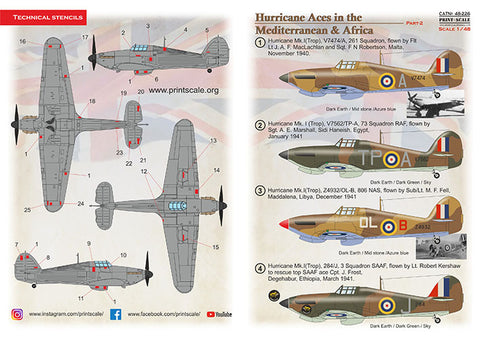 Print Scale 48-226 1/48 Hurricane Aces of the MTO and Africa   Part 2