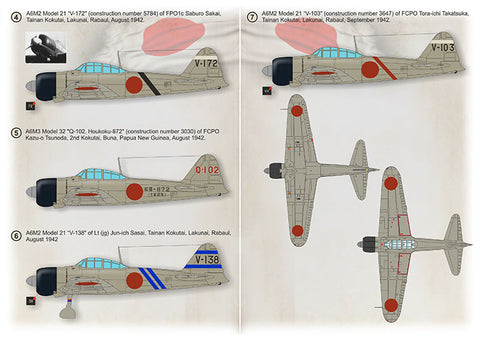 Print Scale 48-228 1/48 A6M Zero-Sen Aces Part 2 The complete set 1,5 leaf