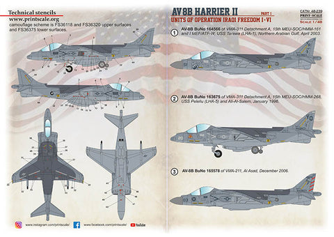 Print Scale 48-239 1/48 AV-8 Harrier II Part 1 48-239 Scale 1/48