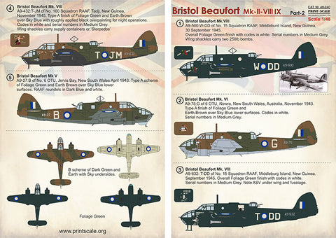 Print Scale 48-240 1/48 Bristol Beaufort RAAF