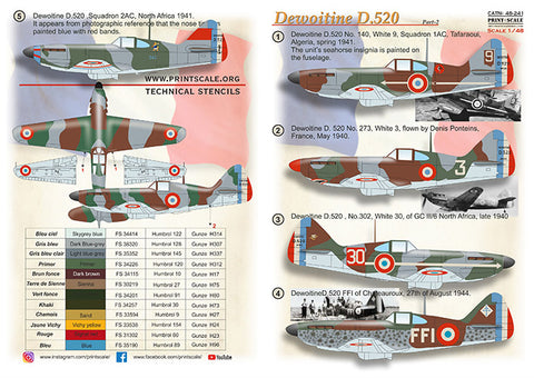 Print Scale 48-241 1/48 D-520 Dewoitine Part 2
