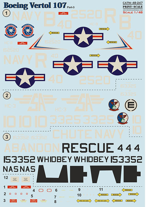 Print Scale 48-247 1/48 Boeing-Vertol 107 Part 3 The complete set 1,5 leaf - e88782bc-37dc-4f4e-9729-b2b676110fe1