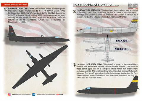 Print Scale 48-248 1/48 USAF Lockheed U2/TR-1 Part 2
